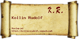 Kollin Rudolf névjegykártya